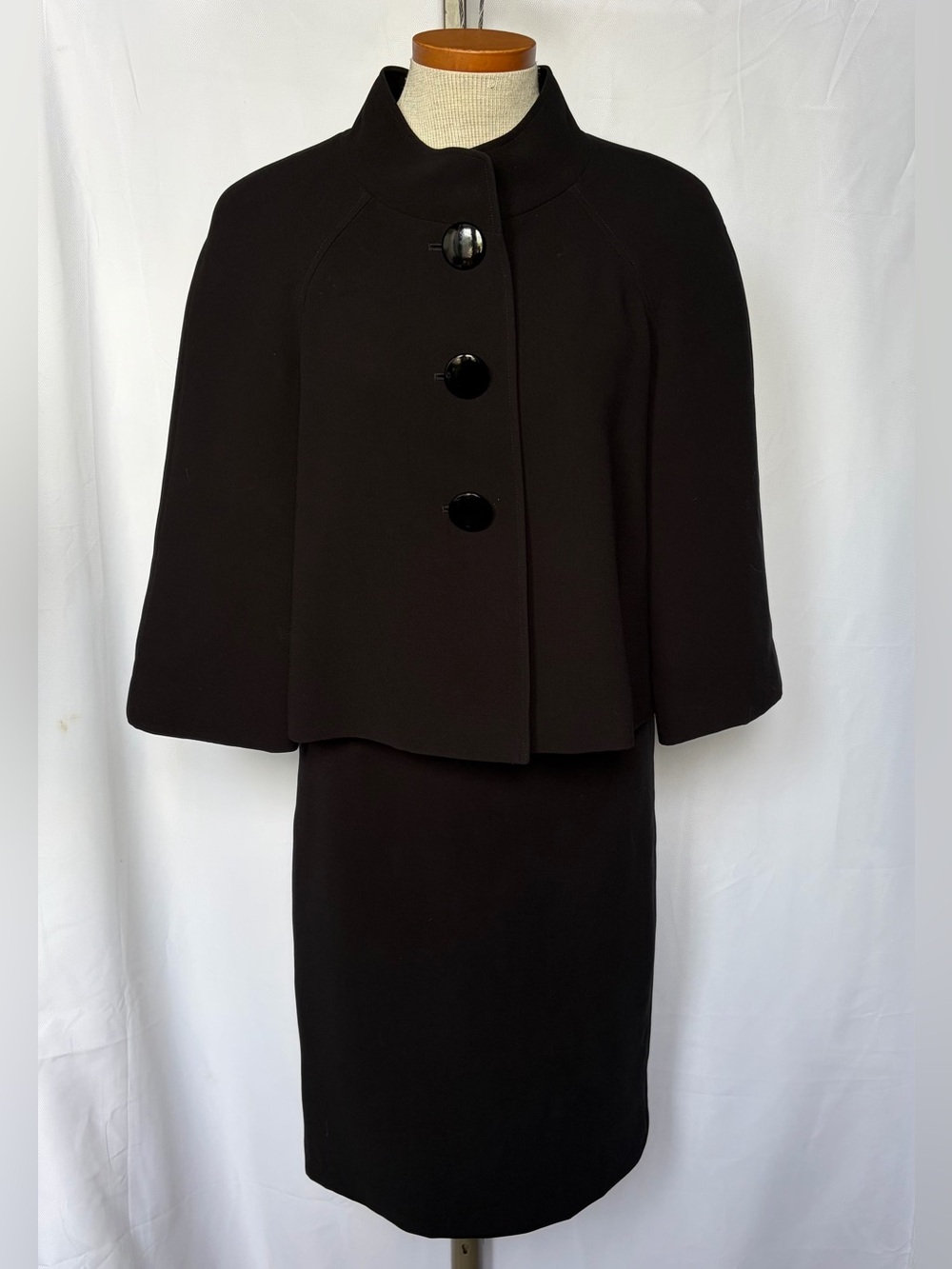 Black Skirt Suit- Swing Coat and Pencil Skirt